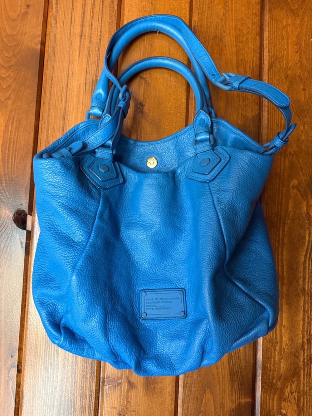 Marc by Marc Jacobs Electric Blue Pebbled Leather Tote